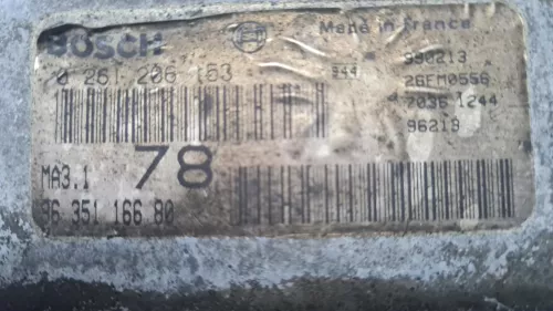 PSA / Stellantis B 1.1 HDZ/ IS CODE VRIJ BOSCH MA31 0261206153 9635116680/ (0000106717)