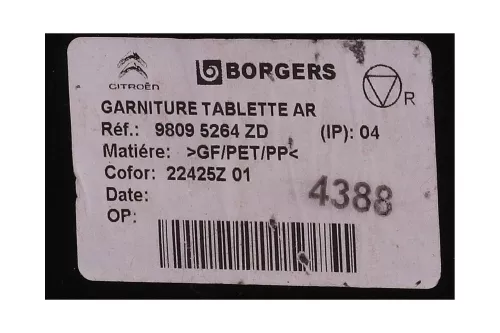 PSA / Stellantis HOEDENPLANK ZIE 98095264ZD RP 98451156ZD (0000354580)