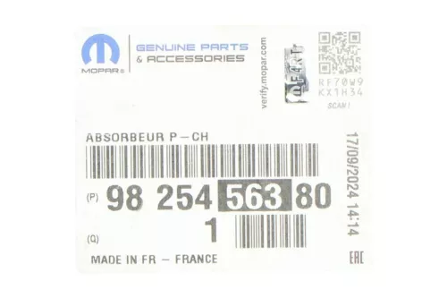 PSA / Stellantis STALEN BUMPER BALK/ ZIE 9825456380 (0000368873)